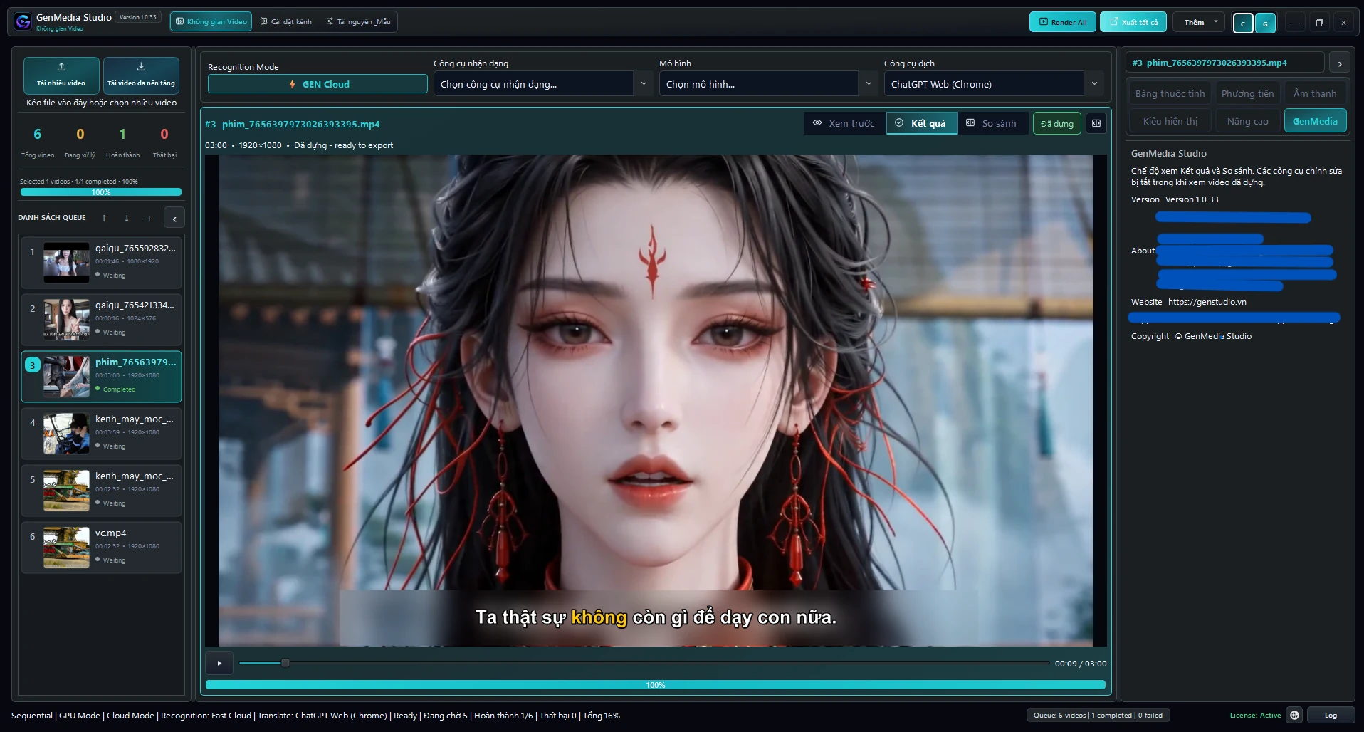 Render và quản lý kết quả