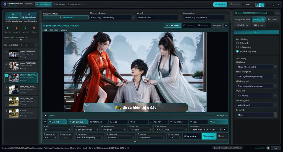 Giao diện GenMedia Studio Desktop